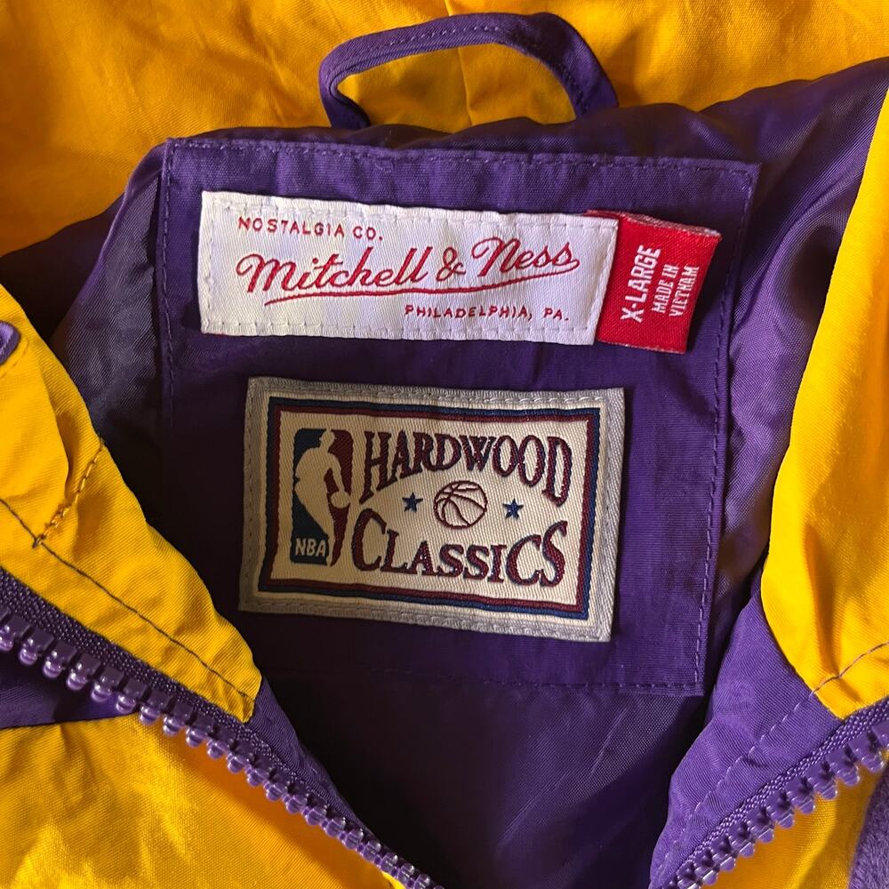 Vintage Y2K lakers Mitchell & ness nba windbreaker jacket mens xl - Picture 7 of 9